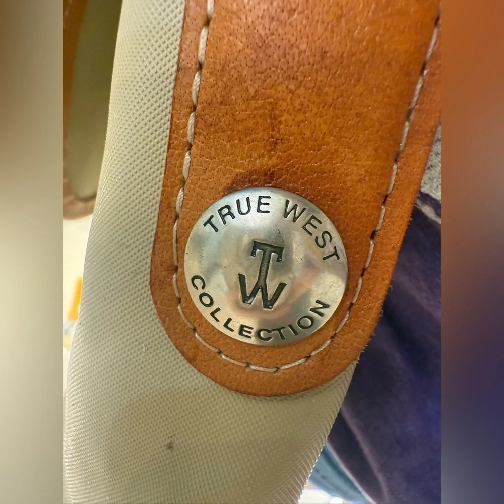 Vintage True‎ West Leather Southwestern Messenger Bag - Picture 5 of 12